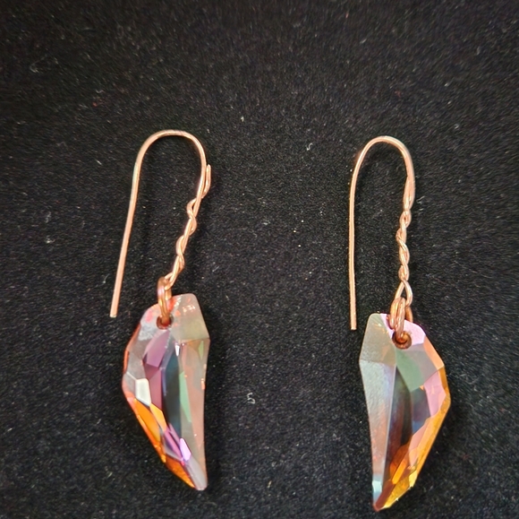 Artisan Jewelry - ❤️‍🔥Handmade Swarovski Crystal Pegasus Wings with Copper wrap drop earrings